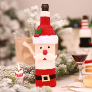 MAOMEI Người tuyết Hộp đựng trang trí chai rượu Vải Ông già Noel Hộp bảo vệ rượu vang đỏ Phụ kiện rượu vang đỏ Lễ hội Phụ kiện chai rượu Sâm banh