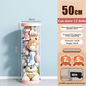 JOAOY Doll Storage Bucket Transparent Plush Toy Storage Box Transparent Dustproof Toy Storage Box Toy Bucke