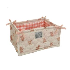 Sturdy Quilted Cotton Storage Basket for Organizing Desks In Homes Offices Supplies and Dormitories Daily Casual Use