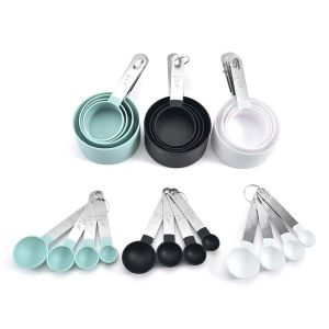 Stainless Steel 4 Pcs PP Measuring Cup Spoon Kitchen Baking Cooking Tools Set Kitchen Supplies
