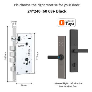 Wifi Remote Control Smart Lock Fingerprint Keyless Smart Door Handle Lock Electronic Keypad TTlock Door Password Handle Lock