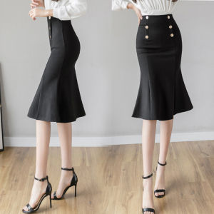 Chân váy đuôi cá dáng dài 60cm midi công sở chất liệu thun 4 chiều ôm body tôn dáng - VannhShop MS007