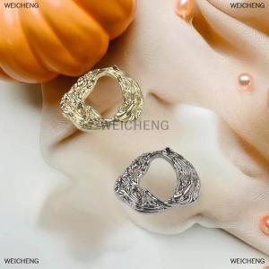 [COD] WEICHENG Fashion Big Statement Irregular Metallic Round Slice Brooches For Women Personality New Jewelry Brooch Pins