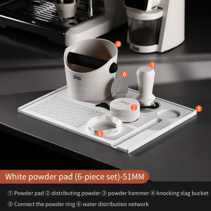 Bincoo Coffee Tamper Set Coffee Machine Handle Pad Coffee Bar Tool Hammer Powder Knocker Bucket Set Coffee Making Accessories 51/58mm Storage Pad
