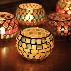 HP7HG Moroccan Style Tea Light Centerpiece Tabletop Votive Candlestick Candle Jar Home Decor Candle Holder