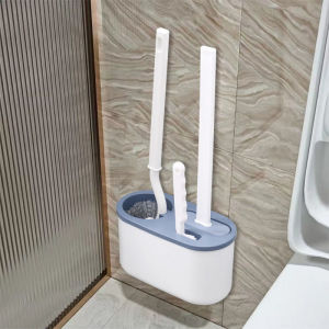 Toilet Brush 3 in 1 Set Wall-mounted Multifunctional Silicone Bathroom Cleaning Brush With Holder for Bathroom