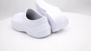 VINCENT Chef Shoes for Men Women Slip on Kitchen Shoes-Non-slip & Oil-proof Cook Shoes Restaurant Safety Work Shoes for Men EVA Flats White Nurse Shoes Size 37-44
