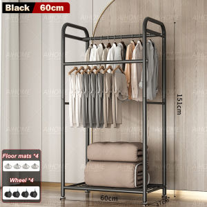 Double Pole Strong Steel Structure Laundry Rack Cloth Clothes Rack Hanging Organizer Hanger Penyangkut Baju Rak Baju 晾衣架