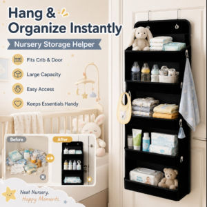 Over Door Storage Organizer Hanging Pocket Bag Space Saving Multi Pocket Closet Organizer Baby Nursery Underwear Storage No Drilling Easy Install