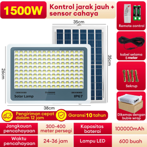 lampu tenaga surya otomatis  lampu tenaga matahari 1500W led surya solar cell outdoor panel IP67
