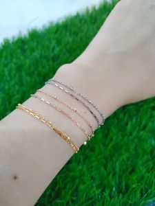 GELANG PERAK SILVER 925 LAPIS EMAS/GELANG TANGAN RANTAI JEDAR KOMBI RANTAI PAPERCLIP+1BEL/ASLI SILVER 925/FASHION WANITA TERBARU