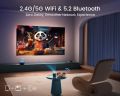 Mini Projector with Android TV, DLP and Rechargeable Battery, WiMiUS Pico Pocket Portable Projector with WiFi Bluetooth, 360°Speaker, 1080P Support, Wireless Smart Outdoor Projector for Phone/HDMI/USB. 