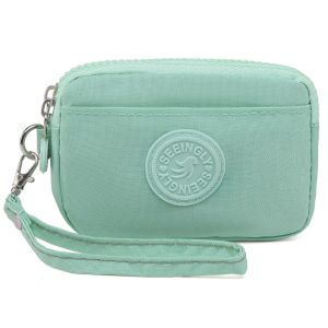 JURHOMIE Solid Color Women Wallet Double Layer with Lanyard Coin Purse Portable Waterproof Mobile Phone Bag Ladies