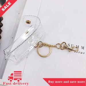 [COD] Chapstick Pouch Keychain Transparent PVC Fashion Lipstick Holder For Outdoor Lip Balm Lipsticks Keyrings Accessory