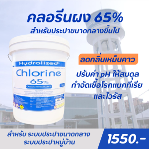 คลอรีน 65% ชนิดผง ไฮโดรไลซ์ ถัง 20kg Chlorine 65% Hydrolized (Powder)
