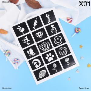 [COD] Beaution 10 15pcs เล็ก Glitter TATTOO Stencils ผู้หญิงเด็กวาดลายฉลุรอยสัก