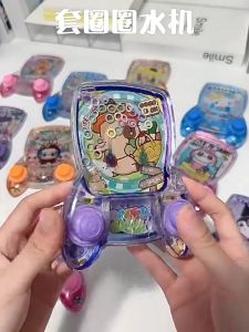 Mesin Air Ring Toss Classic Water Ring Toss Game Toy Capybara Stitch Kuromi Handheld Press Button