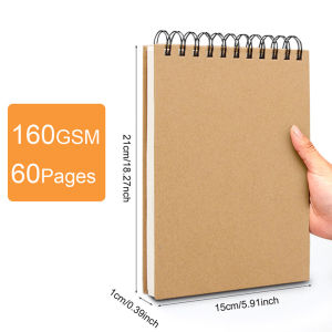 Sổ phác thảo chuyên nghiệp Giấy dày 160 GSM Máy tính xách tay xoắn ốc Nghệ thuật Đồ dùng học tập Bút chì vẽ notepad LAZYL