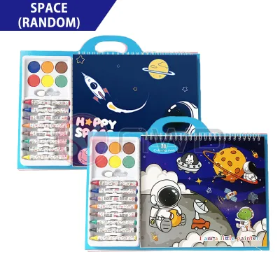 《 𝗔𝗥𝗧𝗜𝗦𝗧𝗜𝗖 𝗕𝗘𝗚𝗜𝗡𝗡𝗜𝗡𝗚𝗦 》 Kids Coloring Book Set Gouache Crayon Painting Book Buku Mewarna 儿童填色本 NWD