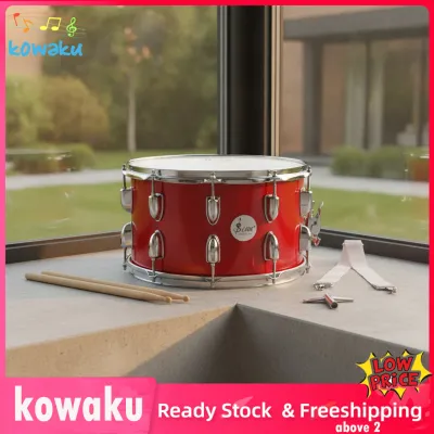 kowaku Chrome Finish Snare Drum with Drumsticks Polished Drum with Key Lugged Percussion Instrument Compact for Students