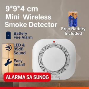 Smoke Detector Alarm Fire Sensor with 85dB Alarm LED Indicator for Easy Monitoring - Portable and Battery Operated Fire Alarm Low Battery Alert Easy Installation for Home/Office Safety 90x90x40mm
