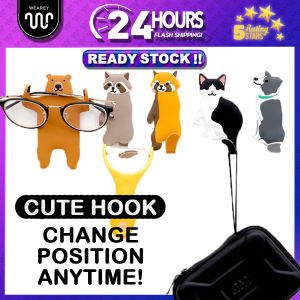 WEAREY (3 hooks) Japanese Nano Technology Reusable Creative Cartoon Animal Tail Traceless Magic Sticky Hook Teknologi Nano Jepun Ekor Haiwan Kartun Kreatif yang Boleh Digunakan Semula Cangkuk Melekit Sihir (Cat)