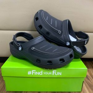 Giày sục crocs chuẩn xịn chống hôi chân nhựa tế bào êm mềm đúc liền khối siêu bền đi mưa lội nước đi biển Yukon Vista cho nam màu đen