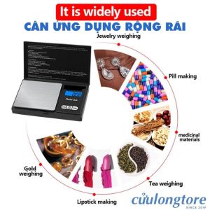 Cân Tiểu Ly Điện Tử Nhà Bếp Mini 0.01g thông minh bỏ túi cho gia đình làm bánh thực phẩm nấu ăn chính hãng shop Cửu Long