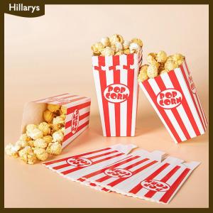 [Hillarys] กล่องกระดาษป๊อปคอร์นลายทาง12ชิ้นถุงลายแถบสีแดงสีขาวภาชนะใส่ขนมสำหรับงานปาร์ตี้วันเกิดของใช้เด็กอ่อน