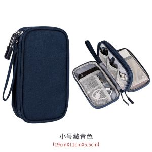 TAS GADGET DOUBLE LAYER ORGANIZER POUCH CANVAS KABEL HP POWERBANK WATERPROOF - TRG79