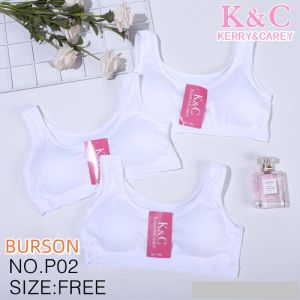 BURSON Poposv 1Piece Sports Bra With Changeable Foam Plain White Sando Baby Bra Free Size10-15vrs