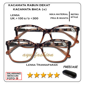 KACAMATA RABUN DEKAT FULL PLUS (+) KACAMATA LENSA PLUS UNTUK BACA PRIA DAN WANITA FASHION LEOPARD FRAME BENING UKURAN 1.00 SAMPAI 3.00