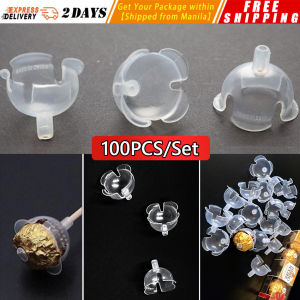❤️【Same Day Delivery】 100PCS Chocolate Ball Candy Base Holder Flower Support Cups Bouquet Ball Receptacle Fixed Base Fixed Of Valentines Day Decoration LZC-Ball-Holder-100PCS/Set