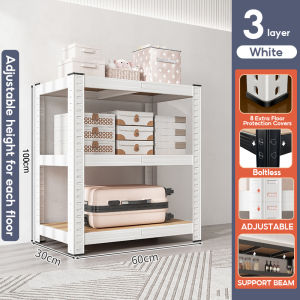 PANDH High Capacity Storage Rack 6 Tier Metal Frame with Wood Shelves for Heavy Items in Garage Warehouse Kitchen Pantry