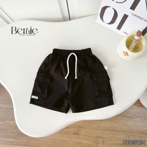 Quần short phối túi hộp chất thun cotton cho bé trai đi chơi đi học size 11 tới 28kg BERNIE H1225Q24