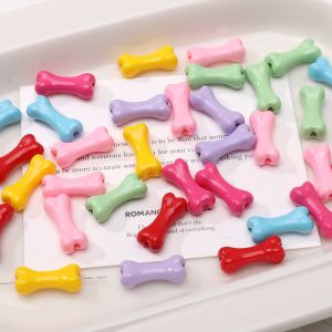 8x19mm Acrylic Spray Painted Bone  Beads For DIY Bracelet Necklace Earring Keychain Mobile Phone Chain Craft Jewelry Making Accessories