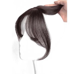 LEKGAVD Middle Part Hair Toppers Wigs with Bangs Fake Fringe Invisible Bang Hair Extension Seamless Clourse Clip on Hairpieces Women
