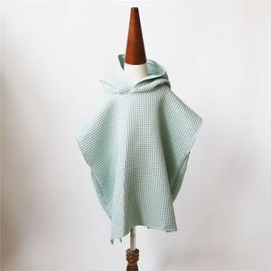 CLARO Bông Khăn tắm cho bé Bánh waffle Có mũ trùm đầu Chăn choàng em bé Thời trang Bé trai Bé gái Khăn tắm biển Đồ dùng cho trẻ sơ sinh
