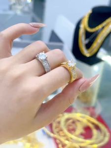 {loại1} Nhẫn trụ nhỏ mạ vàng gắn đá cz nhân tạo siêu sáng Kami trang sức sỉ NTN41