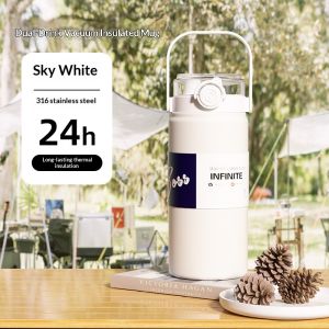 Annies Sphere Chai nước giữ nhiệt chân không kiểu hai cách uống lõi thép không gỉ 316 phù hợp cho thể thao và du lịch ngoài trời