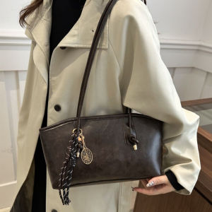 KODUS Y2k Tote Bag Luxury PU Leather Hand Bags Retro Commute Shoulder Bags Outdoor