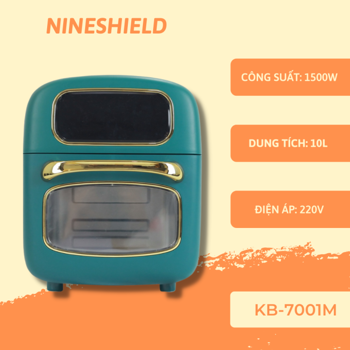 Nồi Chiên Không Dầu Nineshield 10L điện tử KB 7001M Màn hình điều khiển ...