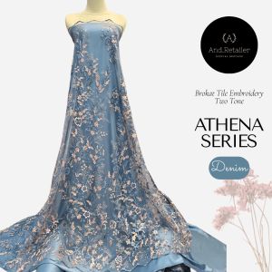 Bahan Kain Kebaya Brokat Tile ATHENA SERIES 2Tone Warna Ungu Mauve Taro Motif Timbul Harga 05m Warna