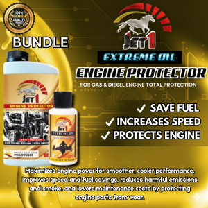 Jet 1 (BUNDLE 1LITER+60ML) Extreme Oil Additive Engine Protector For Gasoline And Diesel Anti Friction