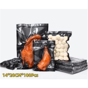 Vacuum Plastic Bag 100Pcs Sealed Nylon Plastic Bag Black Seale Food Packaging Vacuum Transparent Bag
