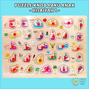 TAIYO Mainan Anak Puzzle Knob Kayu Besar Premium Angka Animal Transport Shapes Wooden Jigsaw Edukasi