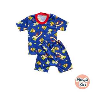 Oblong Bayi Lengan Pendek dan Celana Pendek Model Pampers 3-15Bulan Motif Full Print