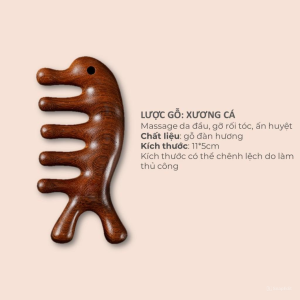 Lược Gỗ Đàn Hương Massage Da Đầu Bấm Huyệt Dưỡng Sinh | Massage Cổ Vai Gáy Mặt Thái Dương Thư Giãn