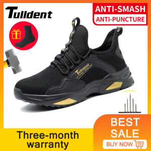 Tulldent Safety Shoes Men Steel Toe Cap Breathable Mesh Lightweight Anti-smash Anti-stab Safety Boots kasut safety