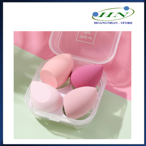 Hộp gồm 4 mút tán kem nền mút trang điểm mềm mại hình giọt nước siêu tiện dụng  mút trang điểm mút tán